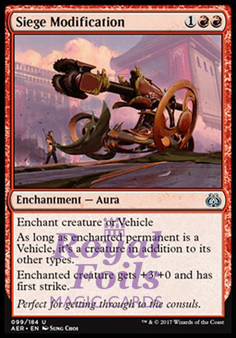 Siege Modification 2x FOIL AER MTG Aether Revolt Uncommon MINT red