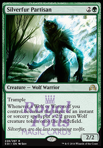 **1x FOIL Silverfur Partisan** SOI MTG Shadows Over Innistrad Rare NM green