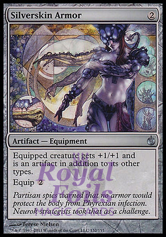 Silverskin Armor 1x FOIL MBS MTG Mirrodin Besieged Uncommon MINT artifact