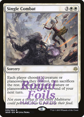 Single Combat 1x FOIL WAR MTG War of the Spark Rare MINT white