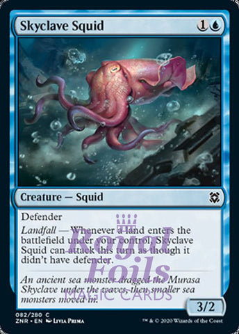 Skyclave Squid 4x FOIL ZNR MTG Zendikar Rising Common MINT blue