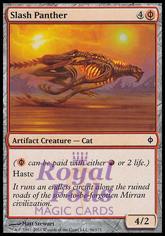 **4x FOIL Slash Panther** NPH MTG New Phyrexia Common MINT red artifact