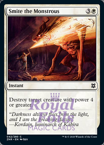 Smite the Monstrous 4x FOIL ZNR MTG Zendikar Rising Common MINT white