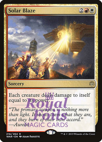 Solar Blaze 3x FOIL WAR MTG War of the Spark Rare MINT red white