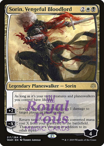 Sorin, Vengeful Bloodlord 1x FOIL WAR MTG War of the Spark Rare MINT black white