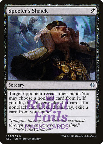 Specter's Shriek 4x FOIL ELD MTG Throne of Eldraine Uncommon MINT black
