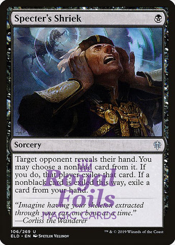 **2x FOIL Specter's Shriek** ELD MTG Throne of Eldraine Uncommon MINT black