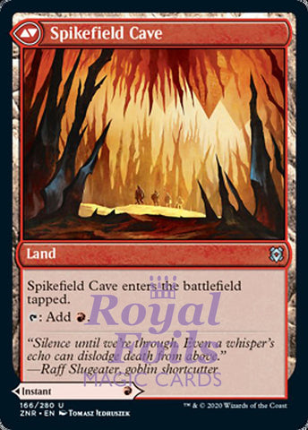 Spikefield Hazard // Cave 2x FOIL ZNR MTG Zendikar Rising Uncommon MINT red land