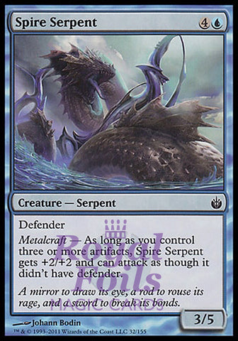 Spire Serpent 4x FOIL MBS MTG Mirrodin Besieged Common 3 MINT + 1 NM blue