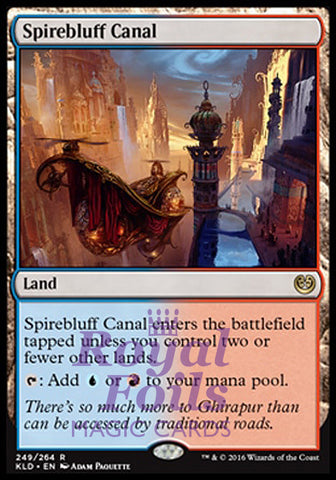 **1x FOIL Spirebluff Canal** KLD MTG Kaladesh Rare MINT blue red land