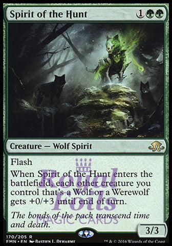 **1x FOIL Spirit of the Hunt** EMN MTG Eldritch Moon Rare MINT green