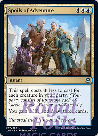 Spoils of Adventure 4x FOIL ZNR MTG Zendikar Rising Uncommon MINT white blue