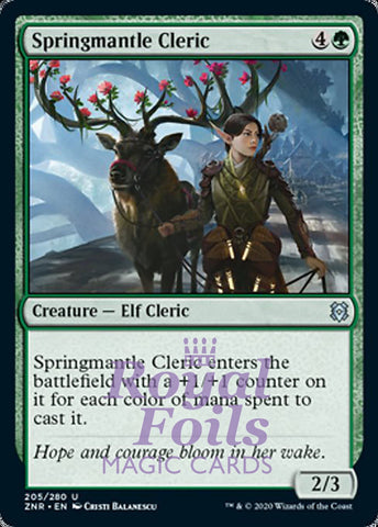 Springmantle Cleric 4x FOIL ZNR MTG Zendikar Rising Uncommon MINT green