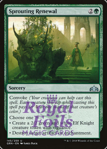 **2x FOIL Sprouting Renewal** GRN MTG Guilds of Ravnica Uncommon MINT green