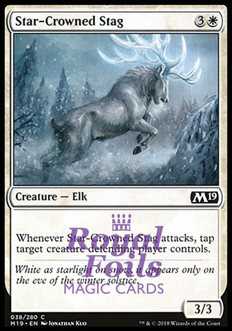 Star-Crowned Stag 4x FOIL M19 MTG Core Set 2019 Common MINT white