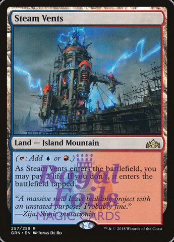 Steam Vents 1x FOIL GRN MTG Guilds of Ravnica Rare MINT land blue red
