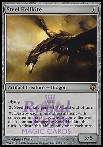 **1x FOIL Steel Hellkite** SOM MTG Scars of Mirrodin Rare NM+ artifact