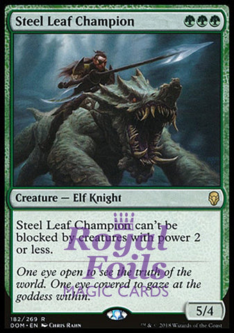 **1x FOIL Steel Leaf Champion** DOM MTG Dominaria Rare MINT green