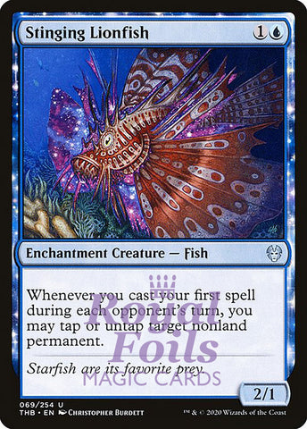 Stinging Lionfish 4x FOIL THB MTG Theros Beyond Death Uncommon MINT blue