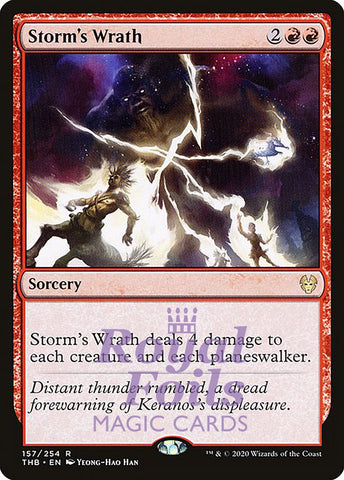 **1x FOIL Storm's Wrath** THB MTG Theros Beyond Death Rare MINT red