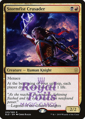 **1x FOIL Stormfist Crusader** ELD MTG Throne of Eldraine Rare MINT black red