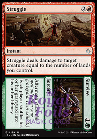 **2x FOIL Struggle // Survive** HOU MTG Hour of Devastation Uncommon MINT red green