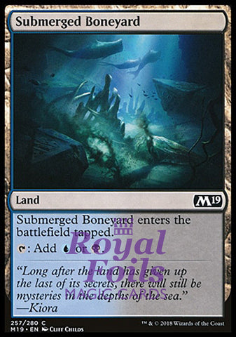 **4x FOIL Submerged Boneyard** M19 MTG Core Set 2019 Common MINT blue black land