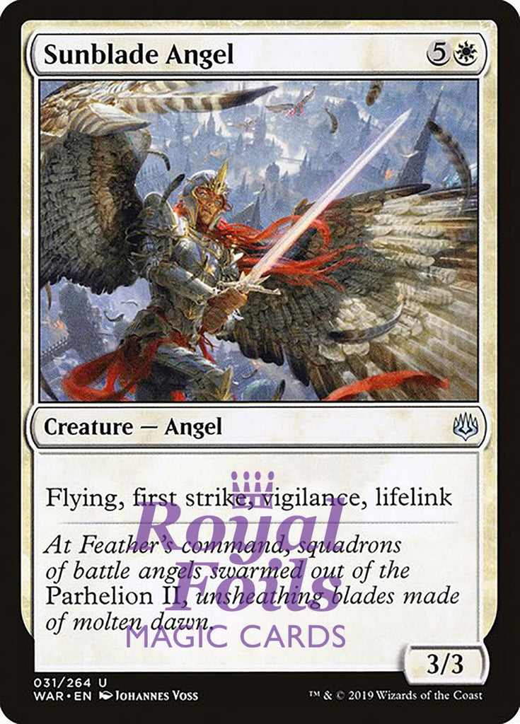 **3x FOIL Sunblade Angel** WAR MTG War of the Spark Uncommon MINT white