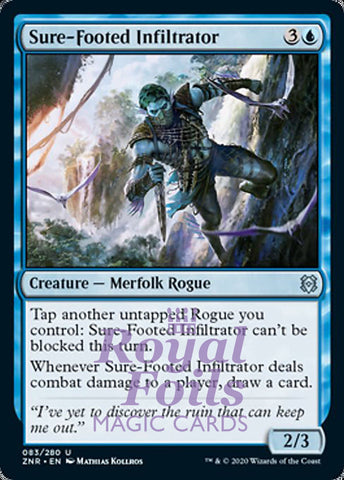 **4x FOIL Sure-Footed Infiltrator** ZNR MTG Zendikar Rising Uncommon MINT blue