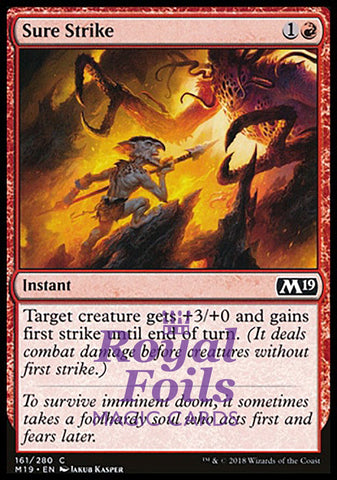 Sure Strike 4x FOIL M19 MTG Core Set 2019 Common MINT red