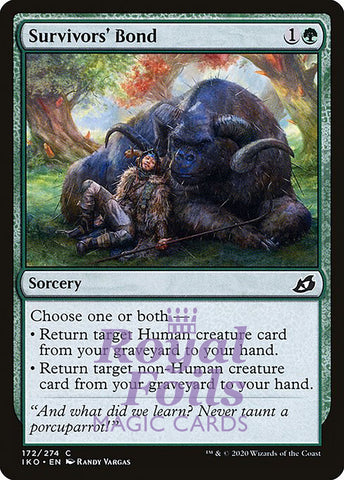Survivors' Bond 4x FOIL IKO MTG Ikoria Common MINT green