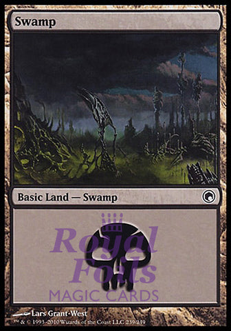 **2x FOIL Swamp #239** SOM MTG Scars of Mirrodin Basic Land NM black