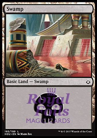 Swamp #195 4x FOIL HOU MTG Hour of Devastation Basic Land MINT black