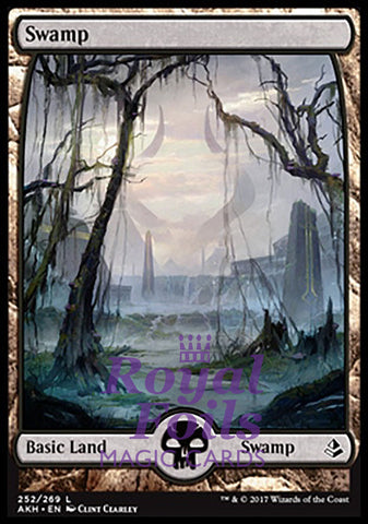 Swamp #252 1x FOIL AKH MTG Amonkhet Full Art Basic Land MINT black