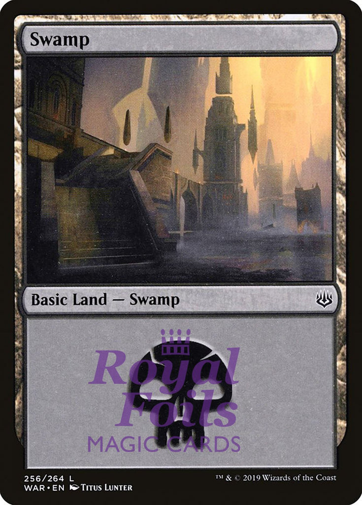 Swamp #256 3x FOIL WAR MTG War of the Spark Basic Land MINT black
