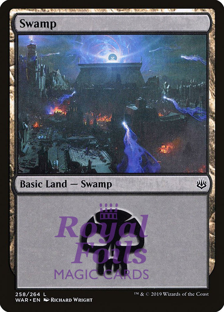 Swamp #258 3x FOIL WAR MTG War of the Spark Basic Land MINT black