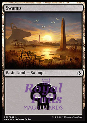 Swamp #262 4x FOIL AKH MTG Amonkhet Basic Land MINT black