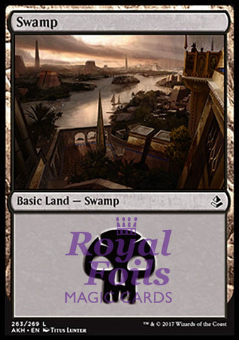 Swamp #263 4x FOIL AKH MTG Amonkhet Basic Land MINT black