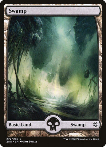 **2x FOIL Swamp #272 Full Art** ZNR MTG Zendikar Rising Basic Land MINT black