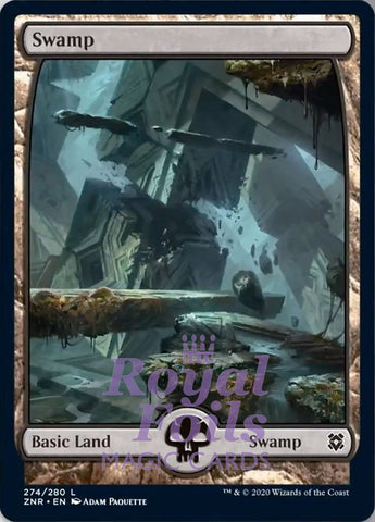 Swamp #274 Full Art 2x FOIL ZNR MTG Zendikar Rising Basic Land MINT green
