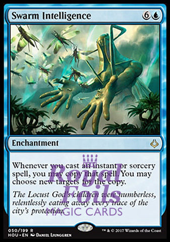 **1x FOIL Swarm Intelligence** HOU MTG Hour of Devastation Rare MINT blue