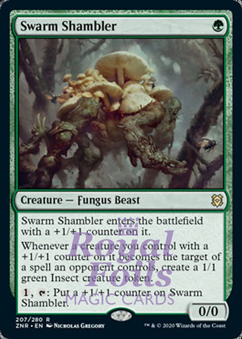 Swarm Shambler 2x FOIL ZNR MTG Zendikar Rising Rare MINT green