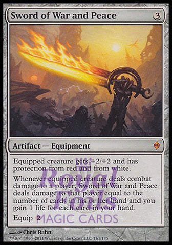 **1x FOIL Sword of War and Peace** NPH MTG New Phyrexia Mythic NM artifact