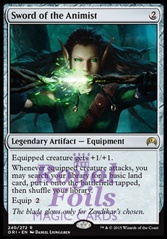 Sword of the Animist 1x FOIL ORI MTG Magic Origins Rare MINT artifact