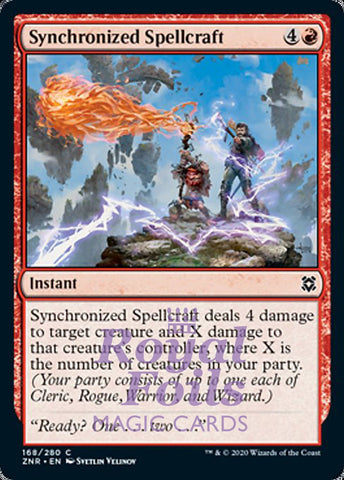 Synchronized Spellcraft 4x FOIL ZNR MTG Zendikar Rising Common MINT red