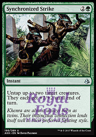 Synchronized Strike 4x FOIL AKH MTG Amonkhet Uncommon MINT green