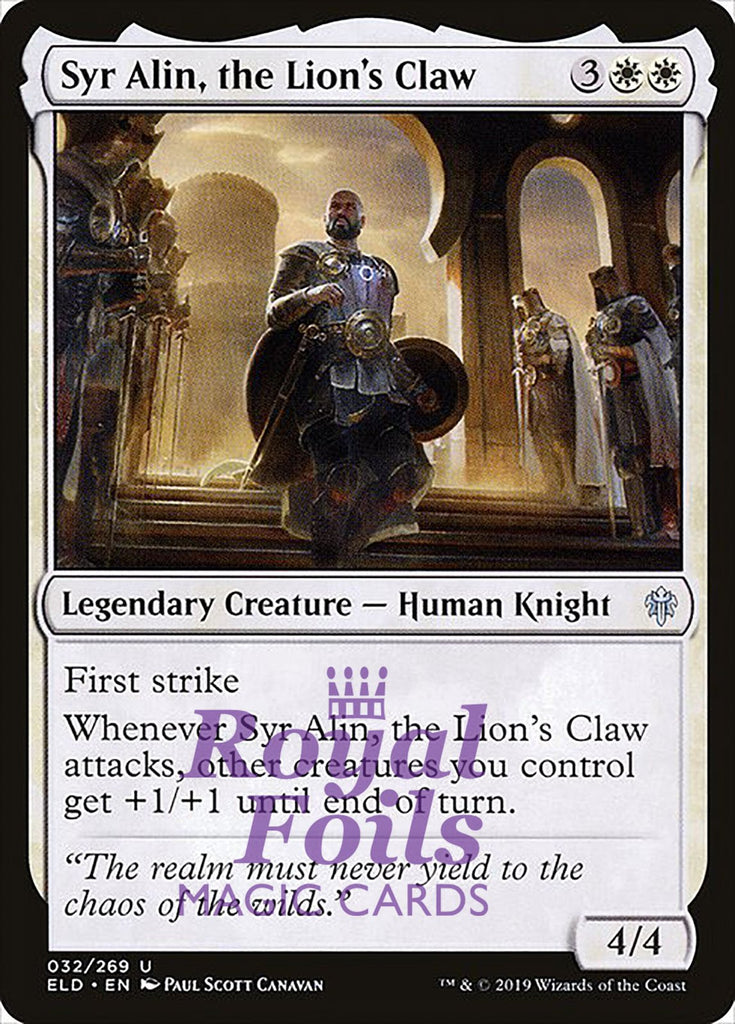Syr Alin, the Lion's Claw 4x FOIL ELD MTG Throne of Eldraine Uncommon MINT white