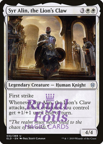 Syr Alin, the Lion's Claw 4x FOIL ELD MTG Throne of Eldraine Uncommon MINT white