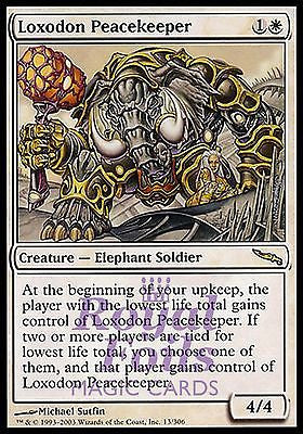 **2x FOIL Loxodon Peacekeeper** MDN MTG Mirrodin Rare MINT white