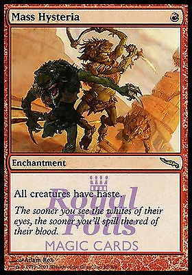 Mass Hysteria 1x FOIL MDN MTG Mirrodin Rare NM red